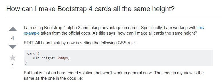 Insights on how can we  create Bootstrap 4 cards  all the same  height?