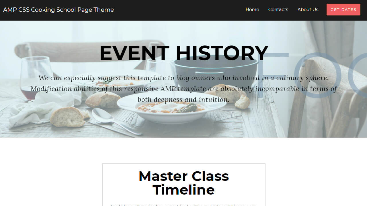 AMP Culinary HTML Template