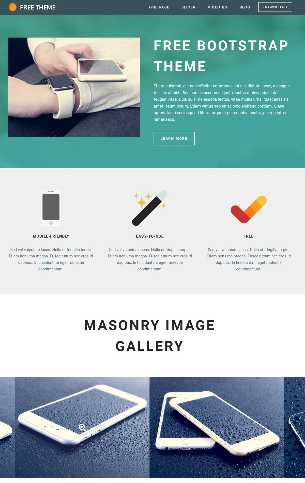 Responsive Bootstrap OnePage Theme