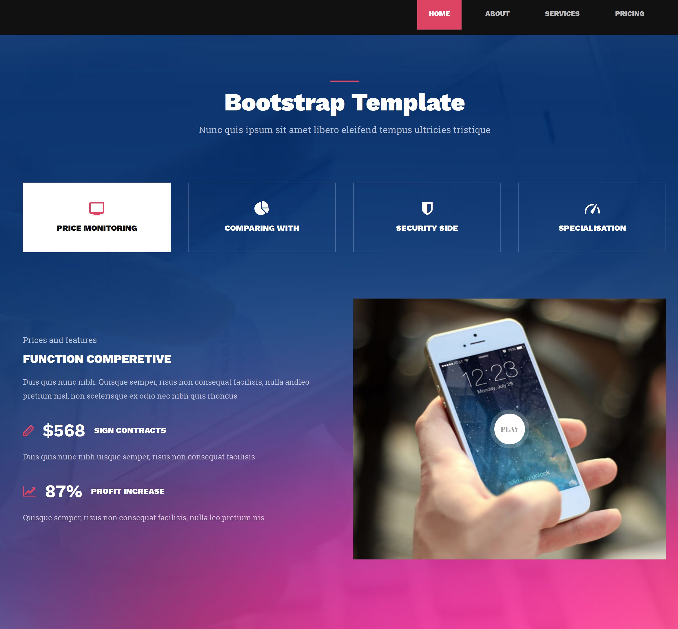 HTML5 Bootstrap App Theme