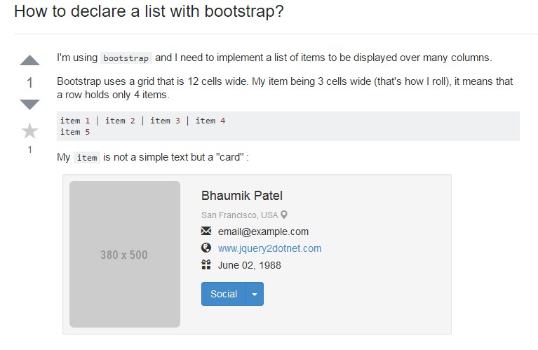 Bootstrap list  difficulty