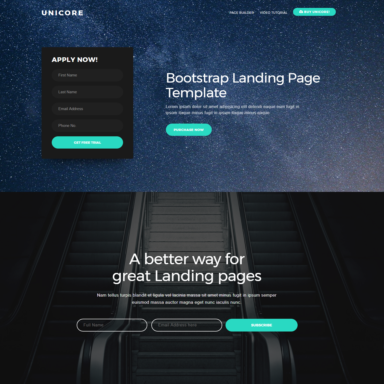 HTML Bootstrap One Page Templates