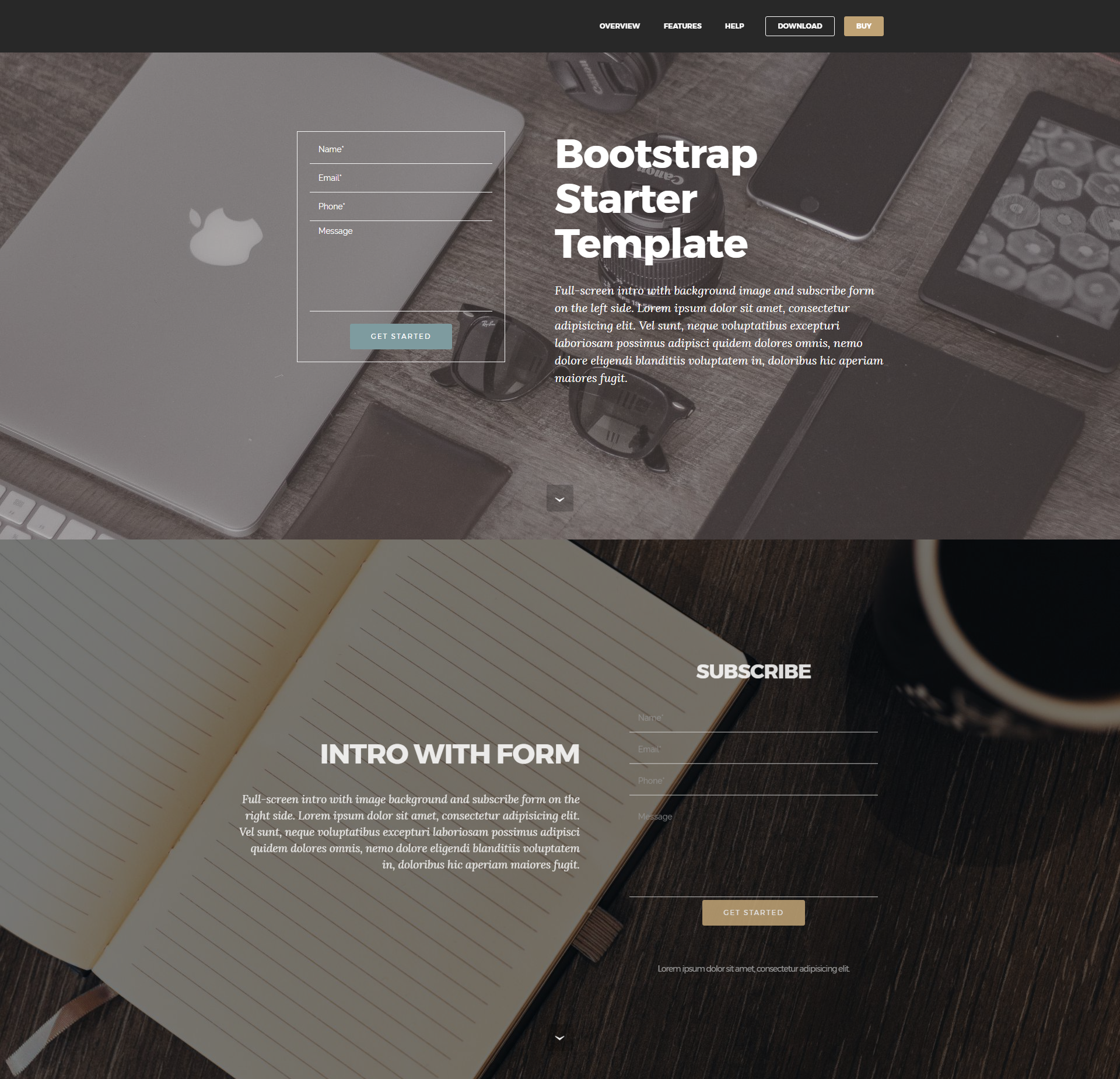 Free Bootstrap Starter Themes