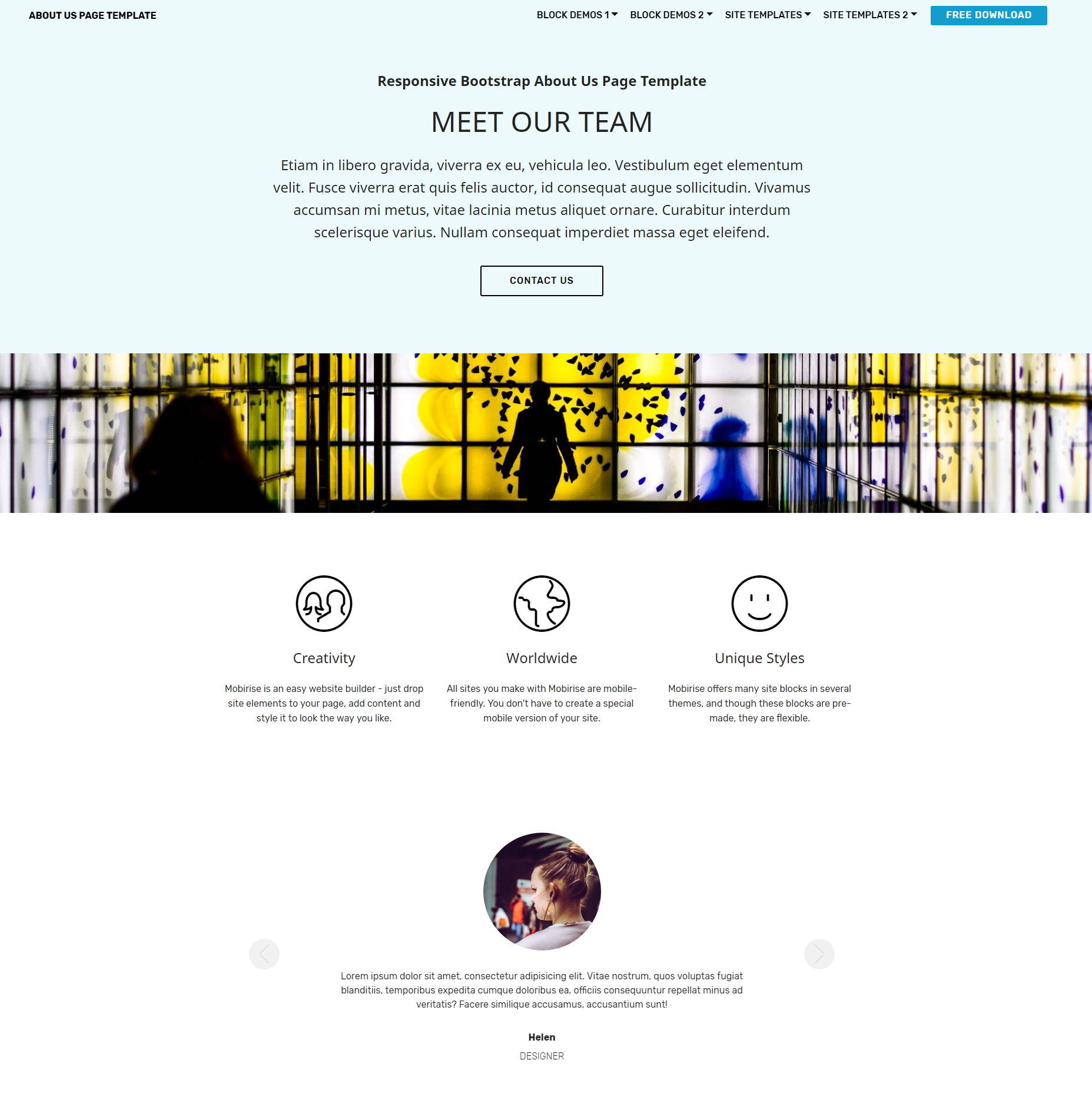 Responsive Bootstrap About Us Themes