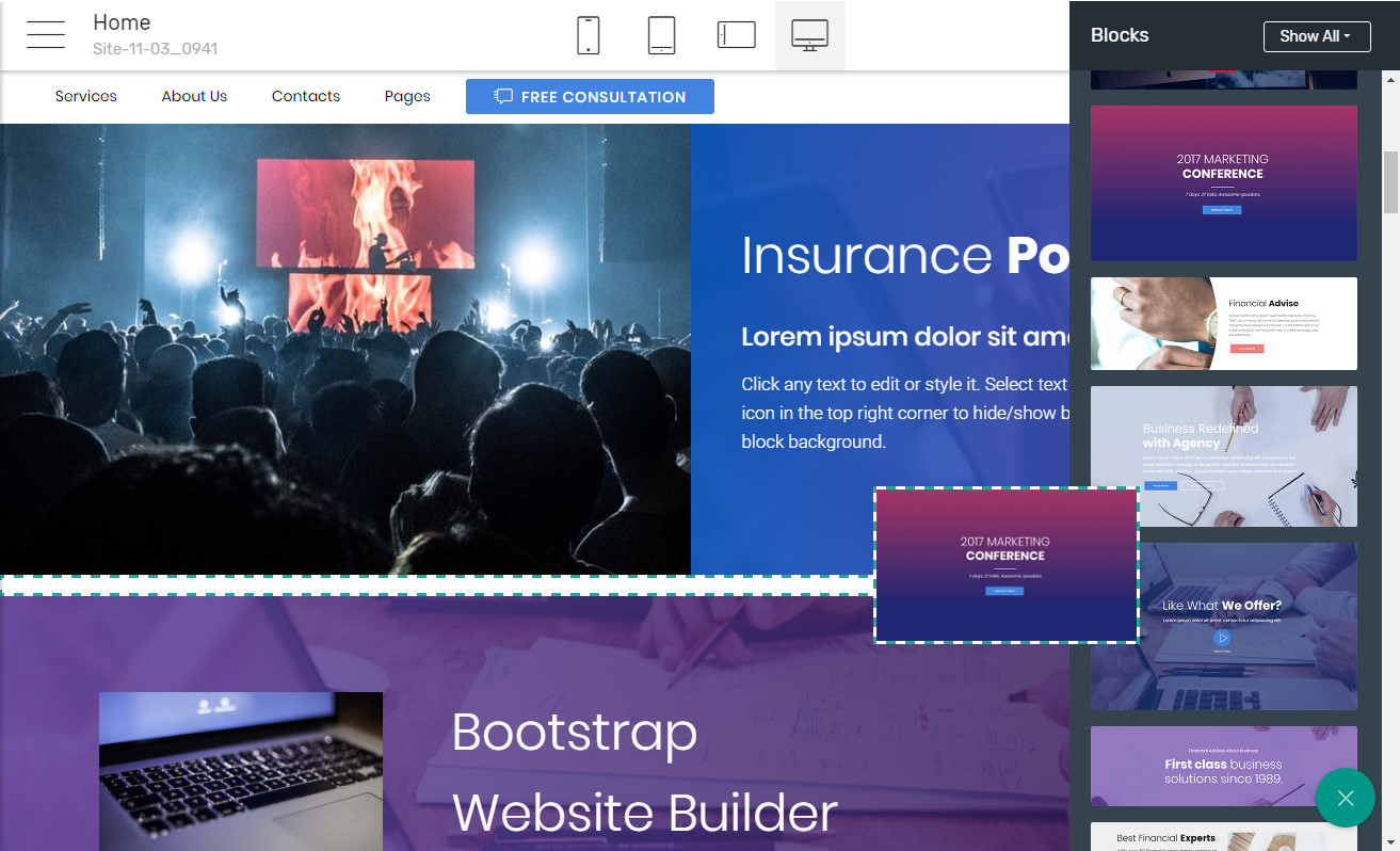 Bootstrap Page Maker