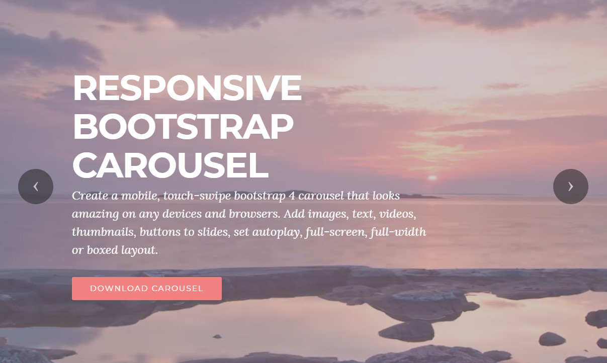 Splendid HTML5 Bootstrap Full Screen Slider Examples